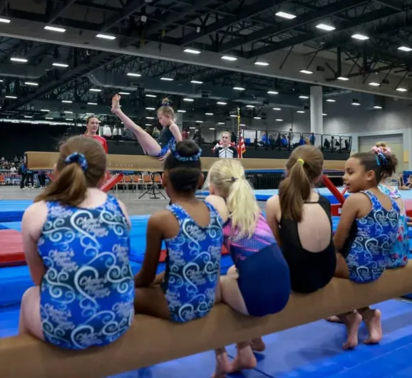 Chow's recreational gymnasts cheer at the meet
